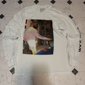 WKS 2021 Graphic Long Sleeve T-Shirt White Men's S Vintage Drake